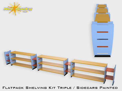 Flat Pack Shelving Kit Simple Sidecar Triple Flat-Pack Shelving Kit Simple Sidecar Triple