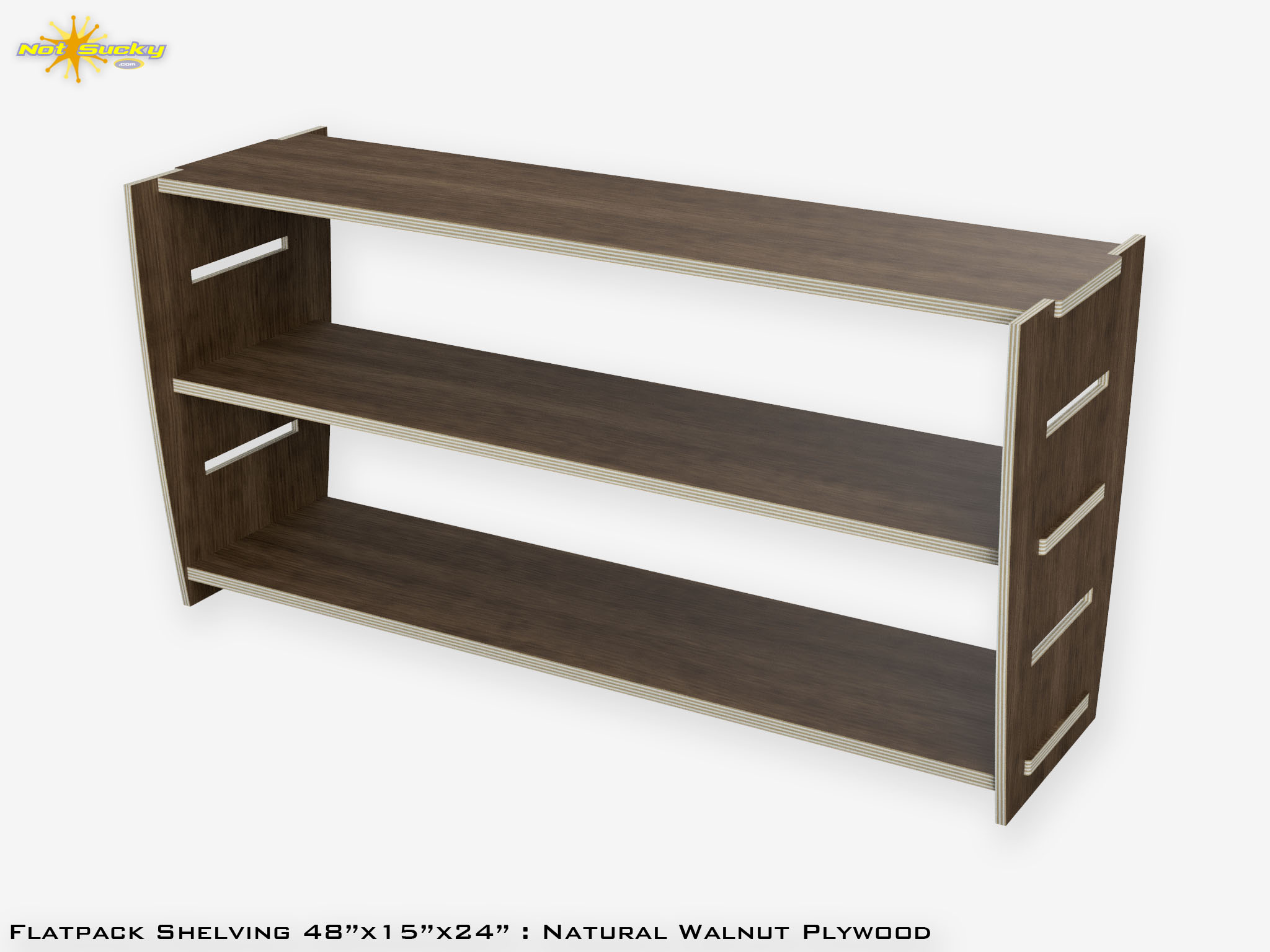 Walnut Plywood Flat Pack Shelving