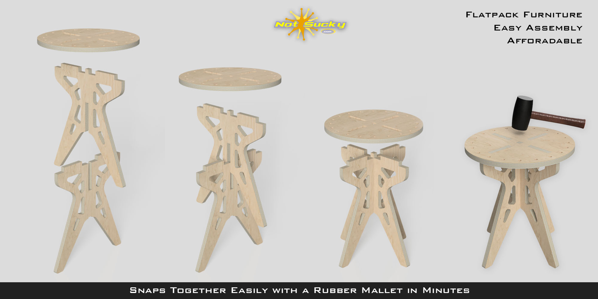 Flat Pack Stool Kit Assembly Flat-pack Stool Kit Assembly