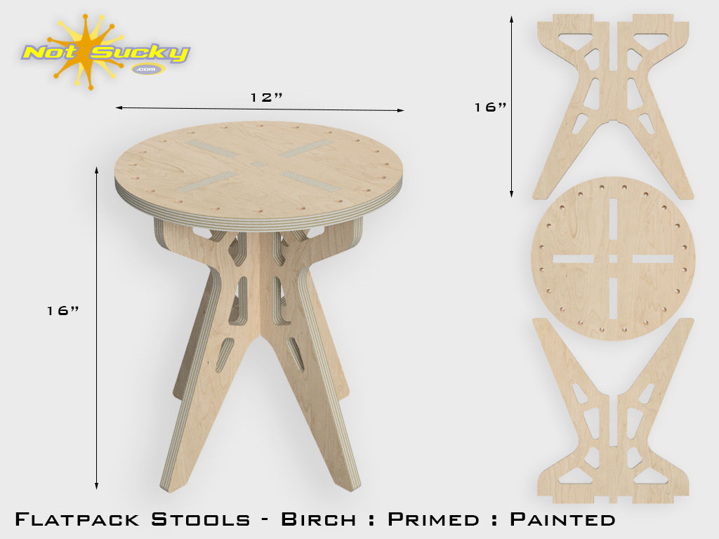 Flat Pack Stool Kit : Birch 16 Flat-pack Stool Kit : Birch 16