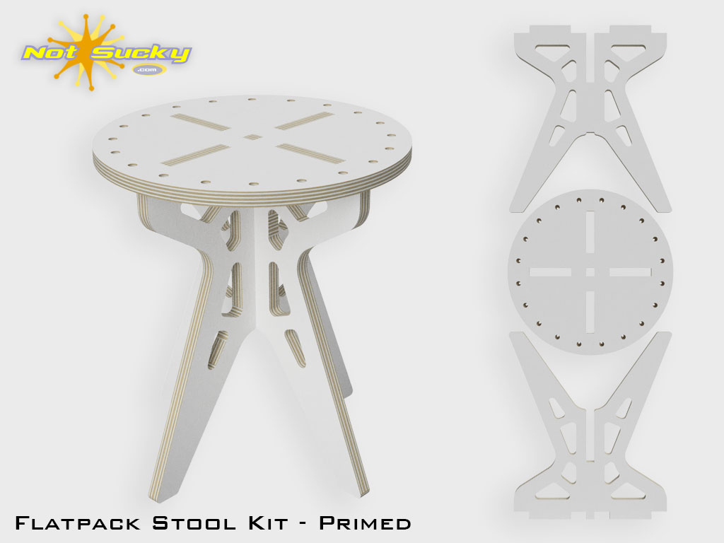 Flat Pack Stool Kit : Primed 16 Flat-Pack Stool Kit : Primed 16