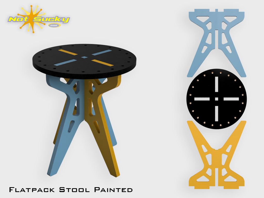 Flat Pack Stool Kit : Painted 16 Flat-Pack Stool Kit : Painted 16