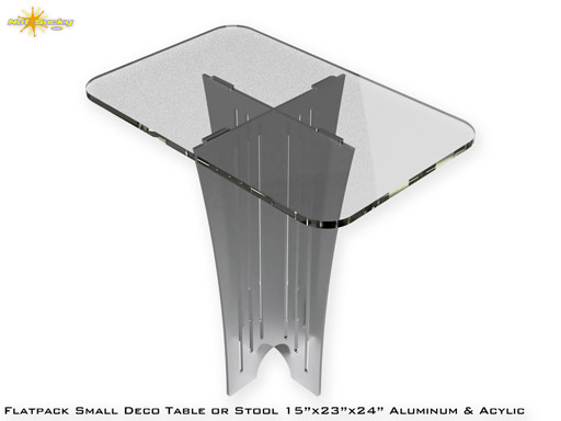 Flat Pack Table Small Deco Acrylic Aluminum Flat-Pack Table Small Deco Acrylic Aluminum