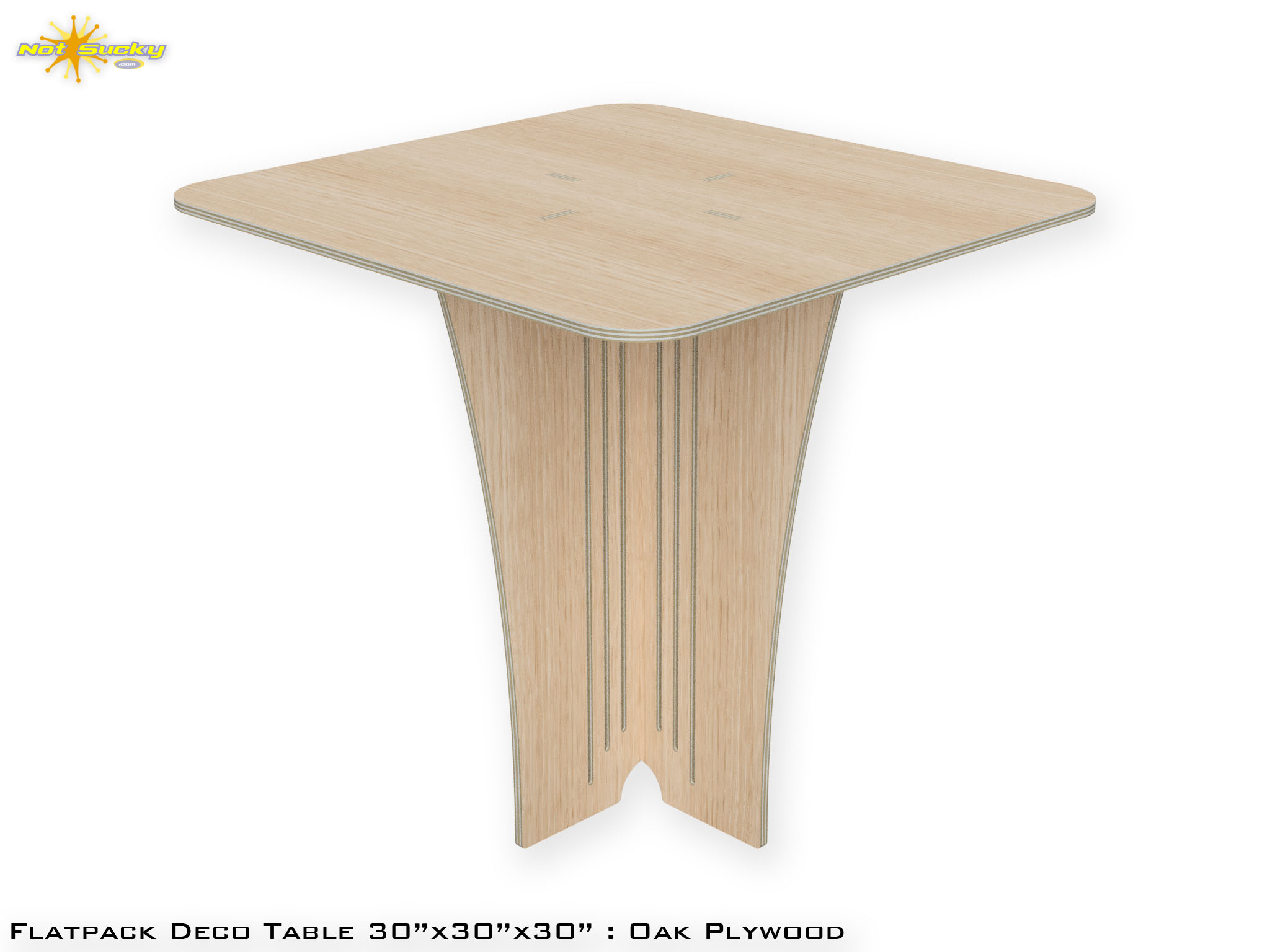 Square Oak Plywood Flat Pack Table Square Oak Plywood Flat Pack Table