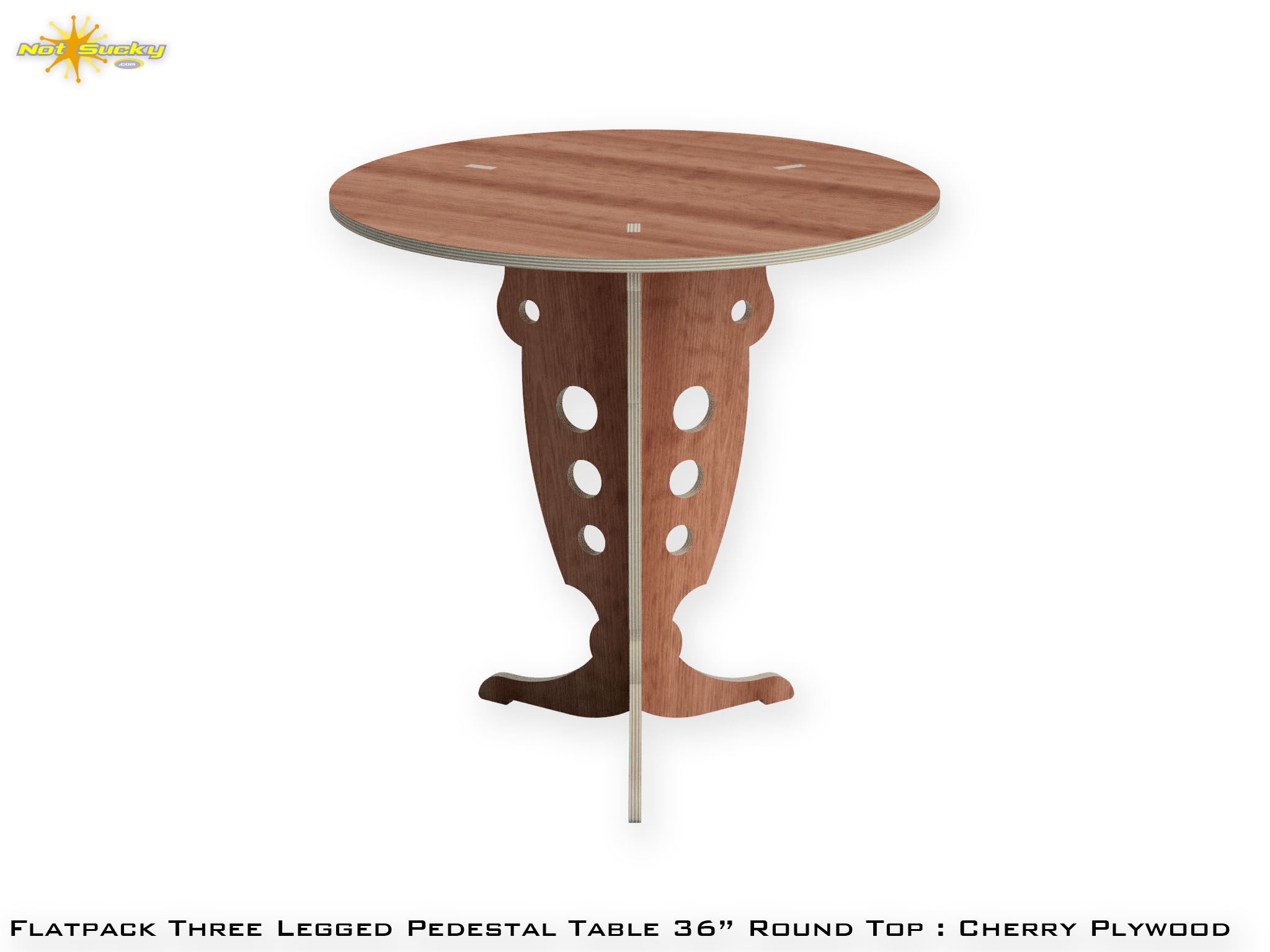 Cherry Ply Three Leg Flat Pack Table Cherry Ply Three Leg Flat Pack Table