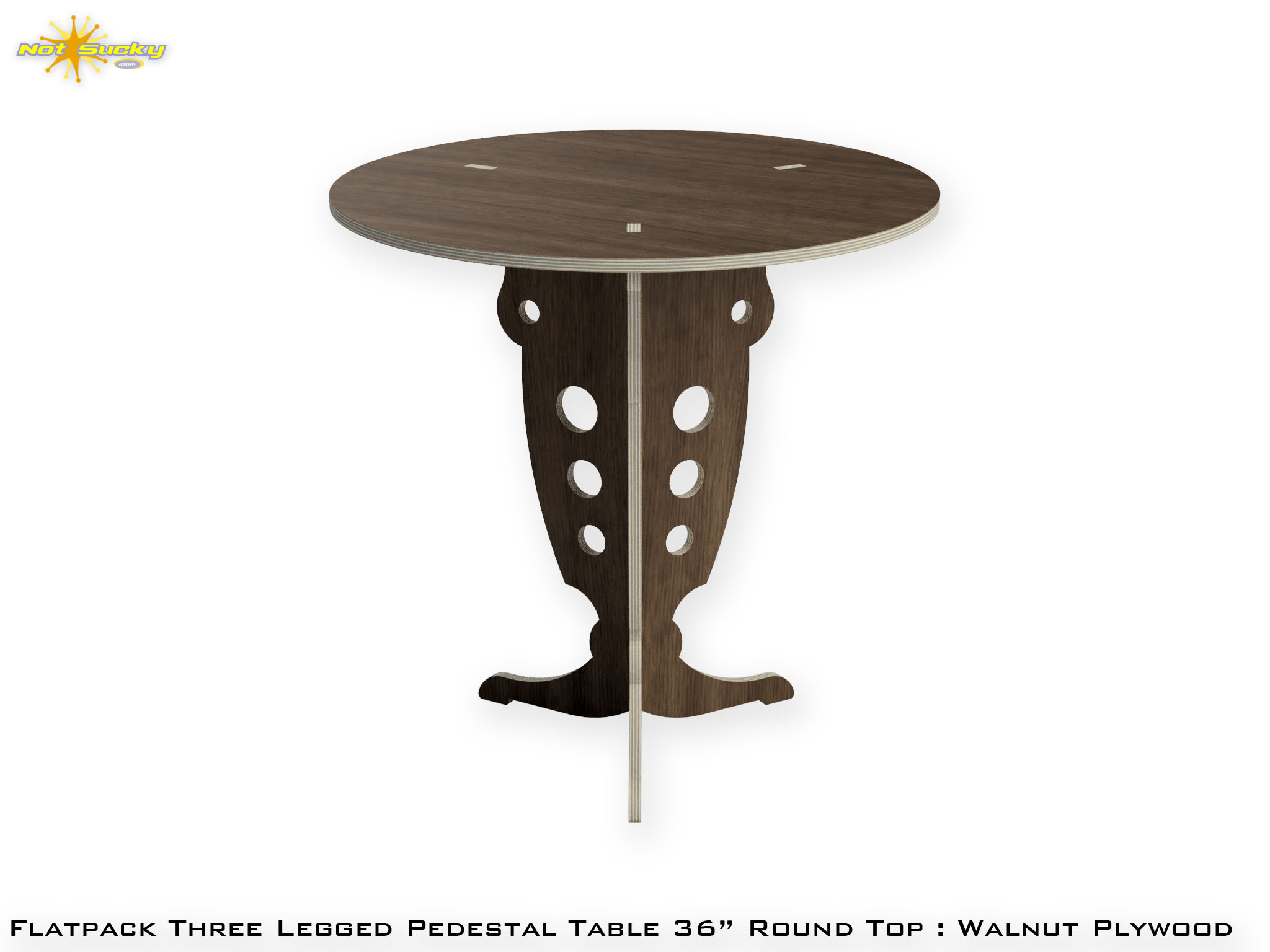 Walnut Ply Three Leg Flat Pack Table Walnut Ply Three Leg Flat Pack Table