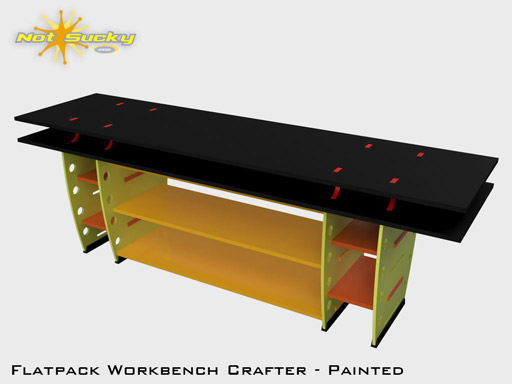 Flat Pack Workbench Kit Crafter with Side Cars Flat-Pack Workbench Kit Crafter