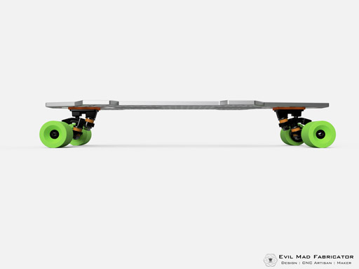 isoDeck Isogrid Aluminum Skateboard Deck : Side View isoDeck Isogrid Aluminum Skateboard Deck : Side View