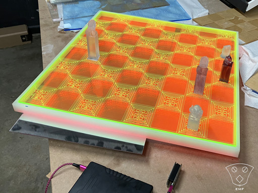 Laser Cut and Engraved Custom Chess Board